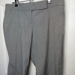 NEW York and company stretch black white pinstripes flat front pants. Size 14P